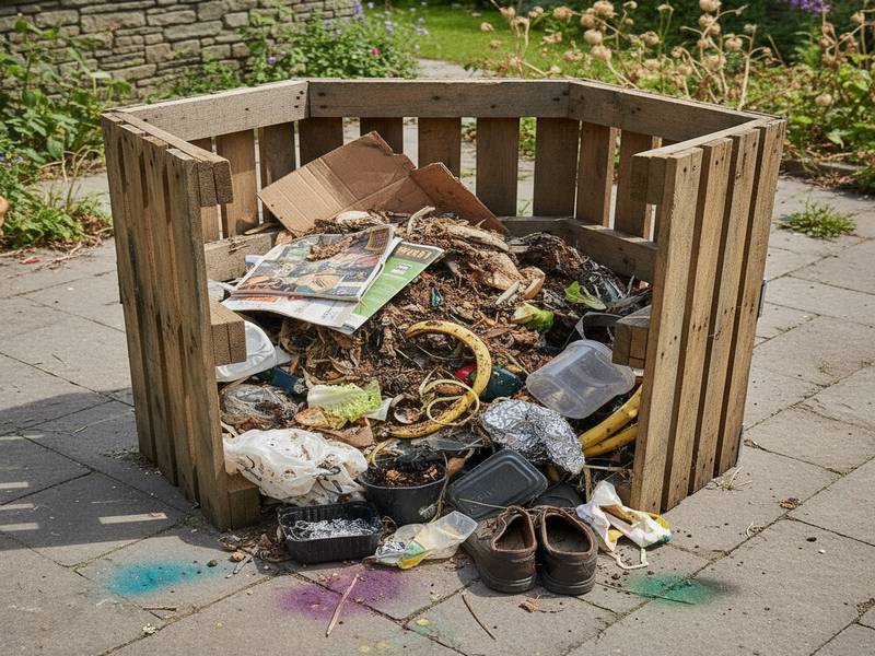 Un compost mal équilibré avec des déchets inappropriés