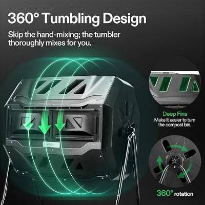 Composteur Rotatif Double Compartiment VIVOSUN